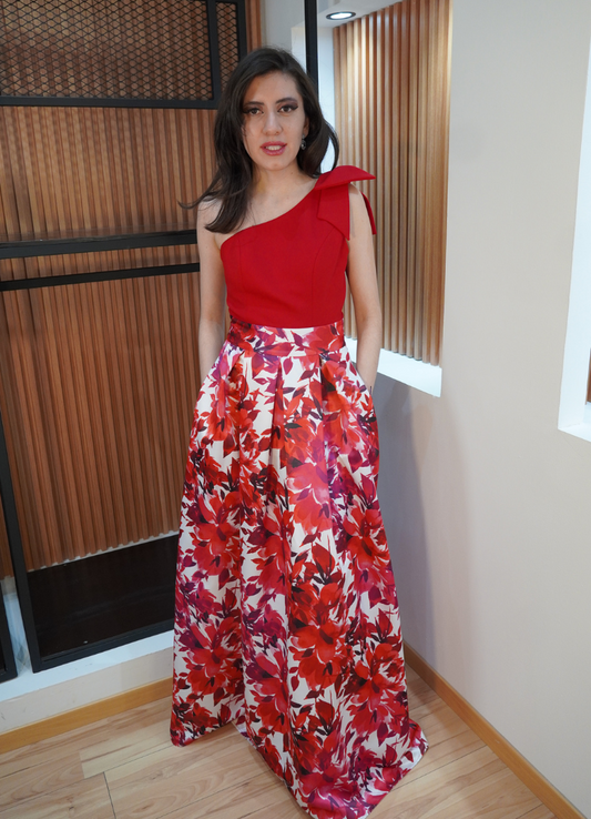 Vestido largo top floral