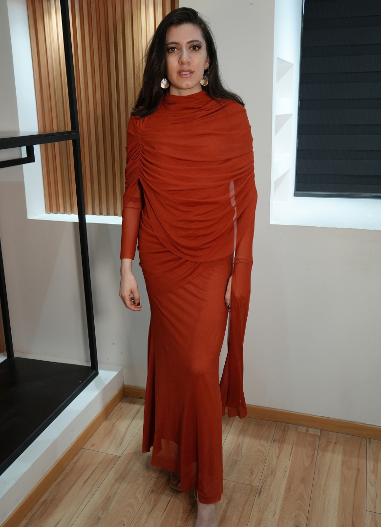 Vestido capa shedron