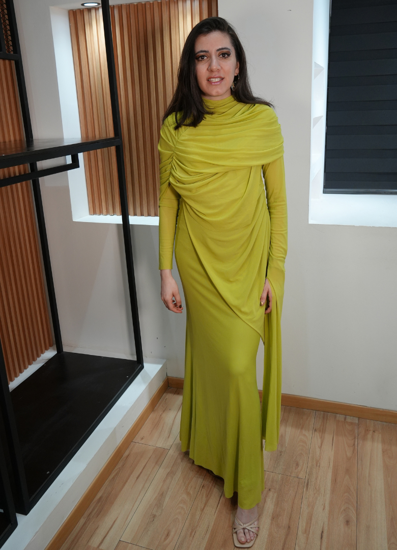 Vestido capa lima limón