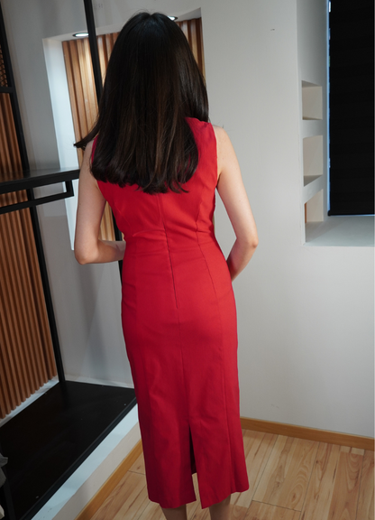 Vestido rojo moñitos