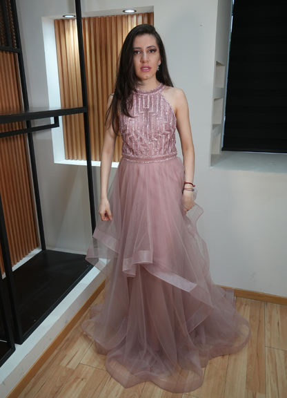 Vestido ampon rosa
