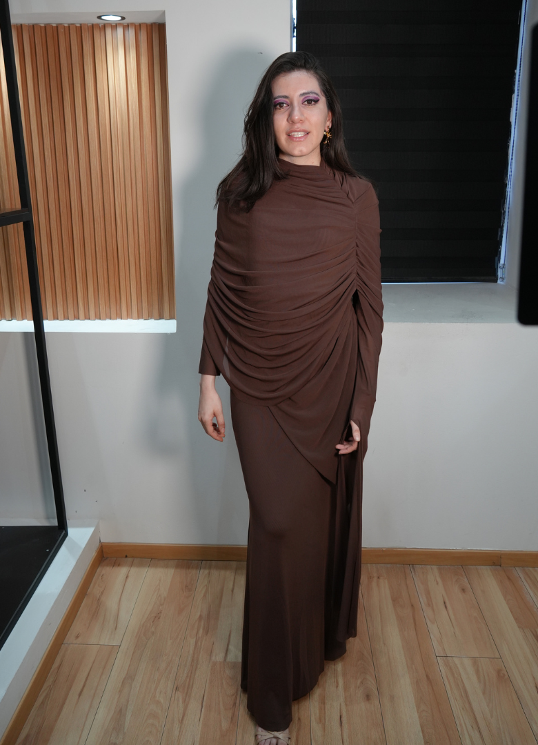 Vestido capa café