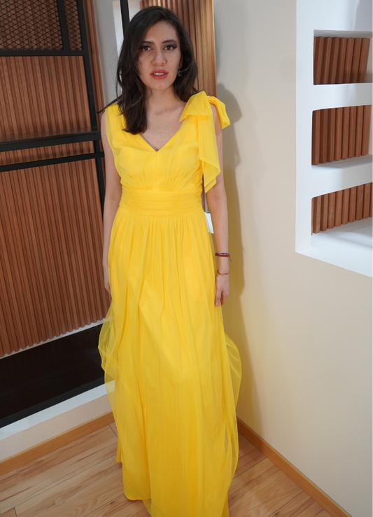 Vestido largo amarillo