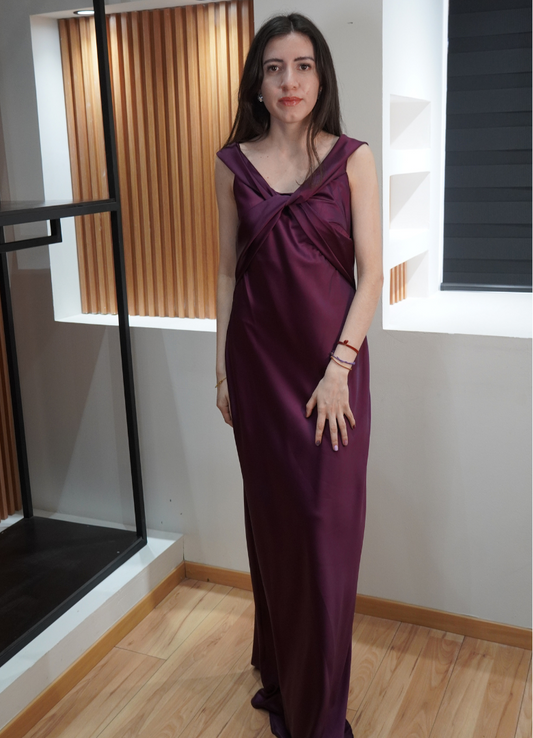 Vestido uva satin