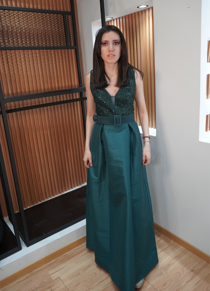 Vestido corte esmeralda