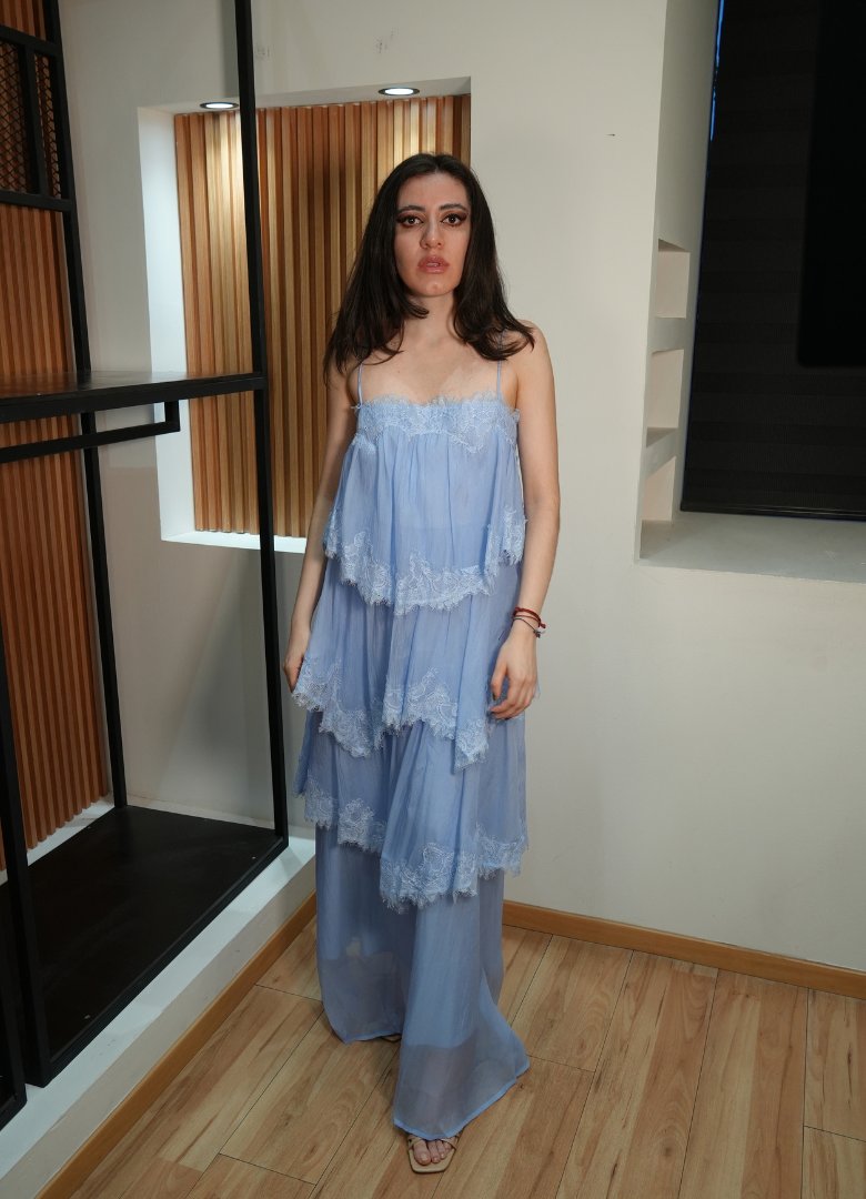Vestido midi capas blue