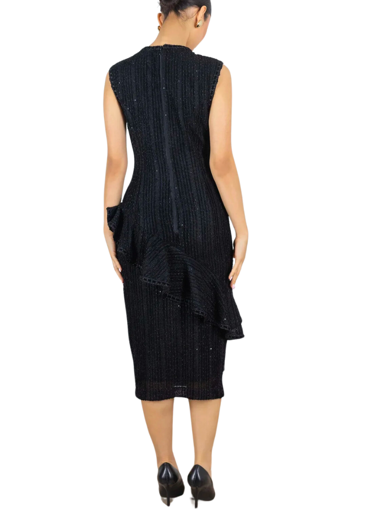 Vestido olanes jacquard negro