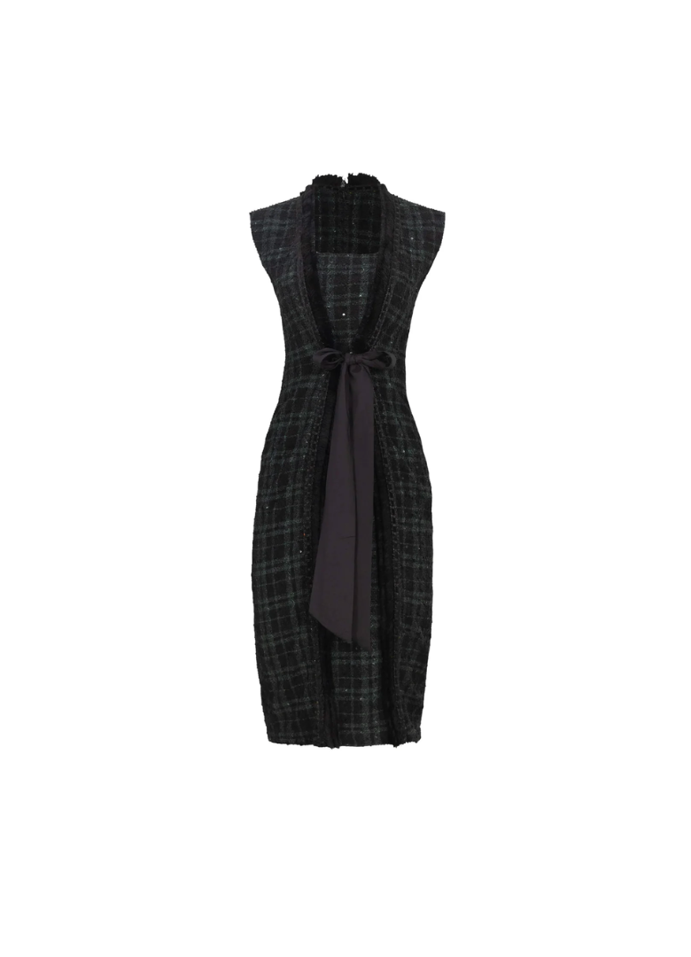 Vestido jacquard negro