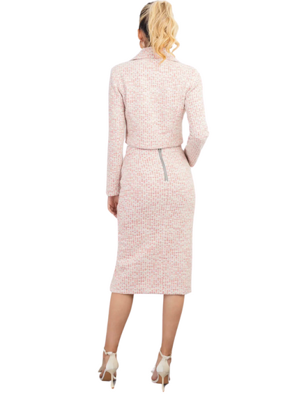 Set jacquard rosa falda