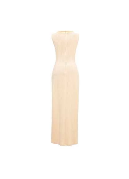 Vestido maxi knit nude