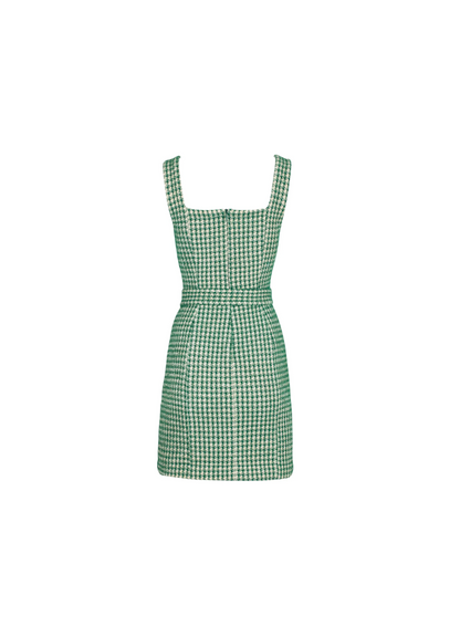 Vestido mini tweed verde