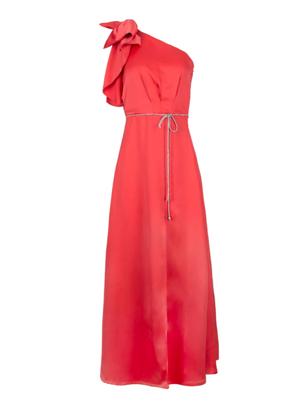 Vestido coral satin largo