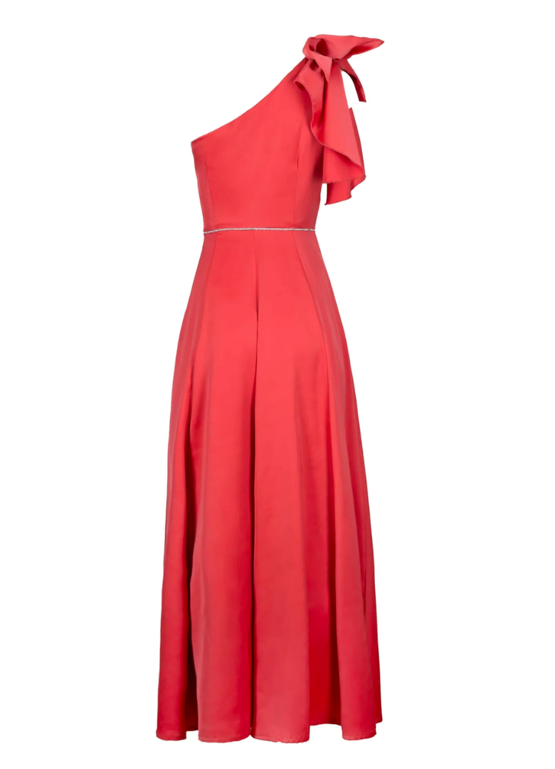 Vestido coral satin largo