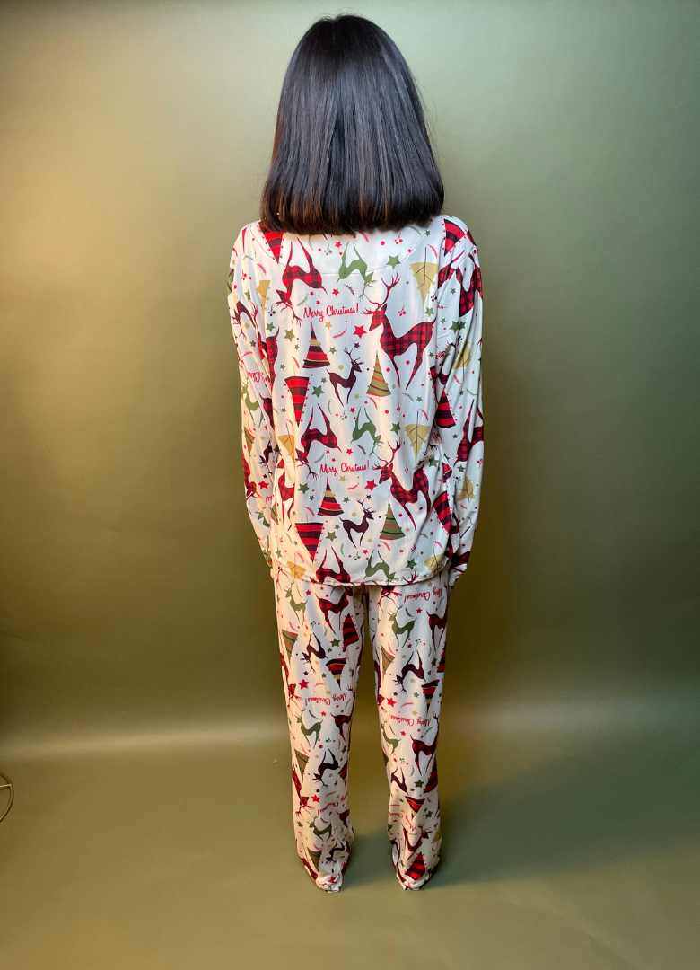 Christmas reindeer printed pajamas