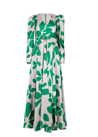 Vestido verde estampado