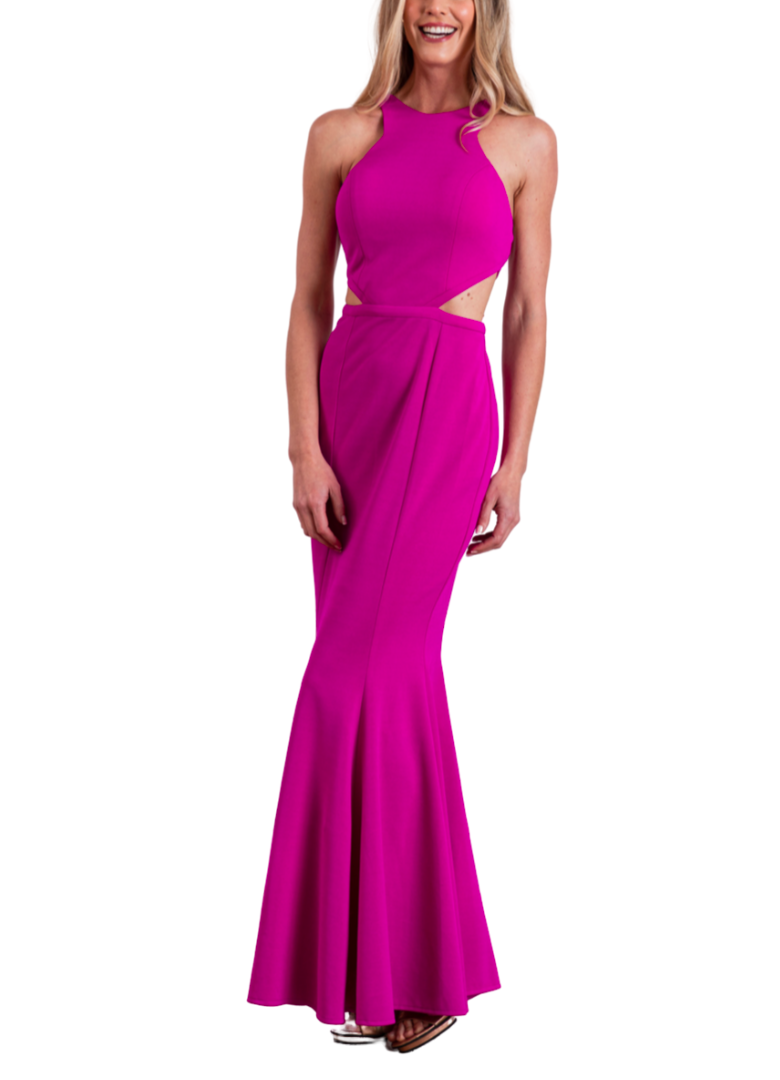 Vestido rosa cut out noche